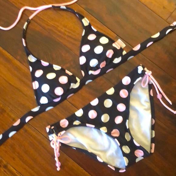 Xhilaration Other - matching top and bottom polka dot bikini set.